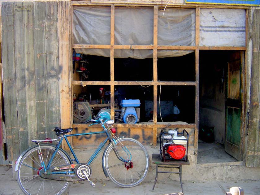 Bike in Front of Generator Shop